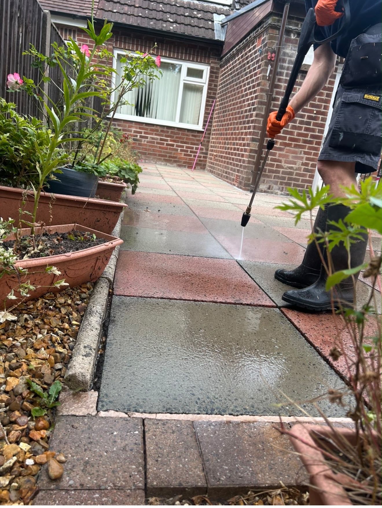 Path and paving cleaning at a residential property in Staffordshire